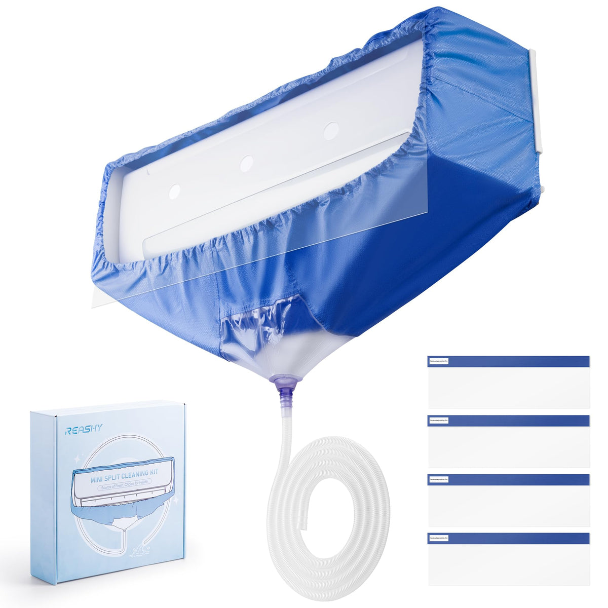 Reashy mini split cleaning kit PVC bag for splash-free cleaning.