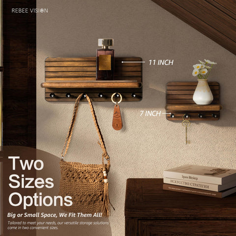 Rebee Vision entryway organizer with six hooks keeps keys and hats reachable.