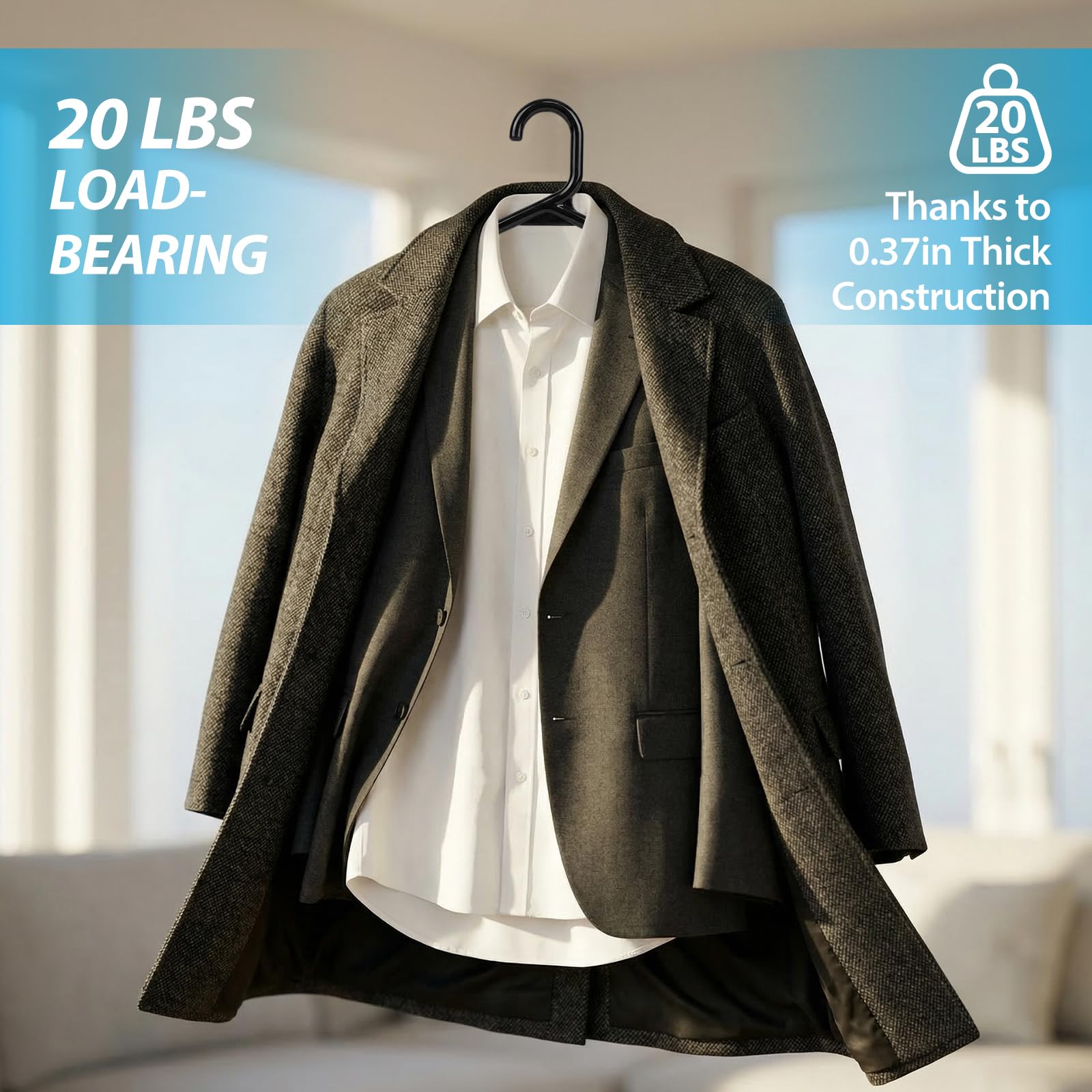 Rectangle Home closet organizer hangers create a uniform wardrobe
