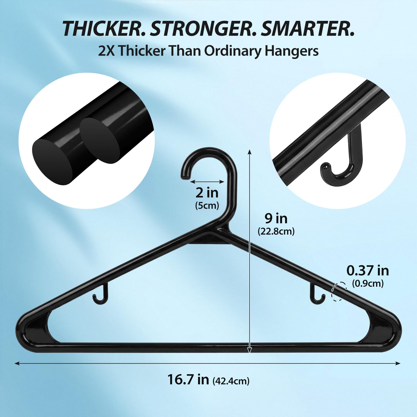 Rectangle Home non-slip hanger with reinforced edges protects fabrics