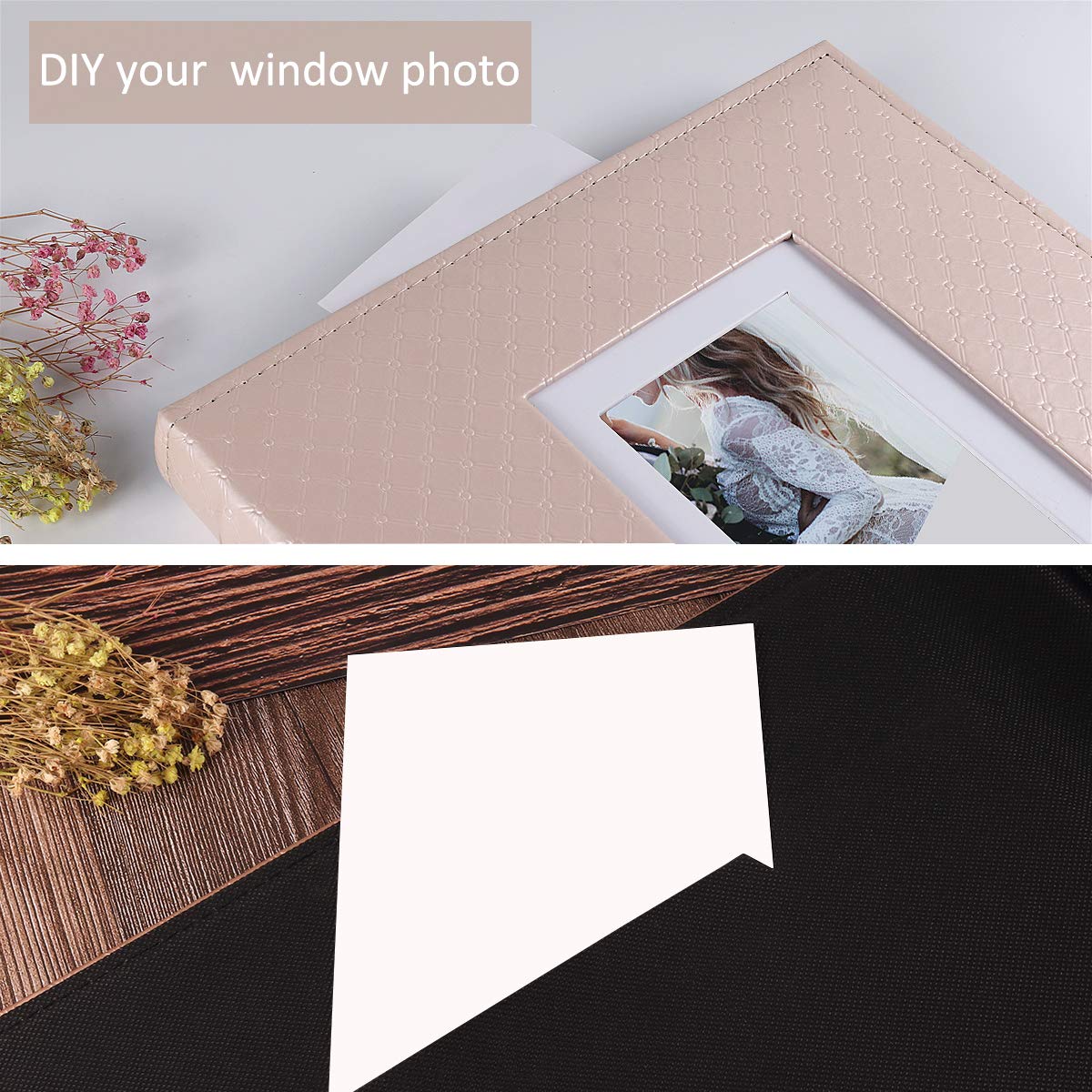 RECUTMS photo album with horizontal and vertical pockets supports versatile layouts.
