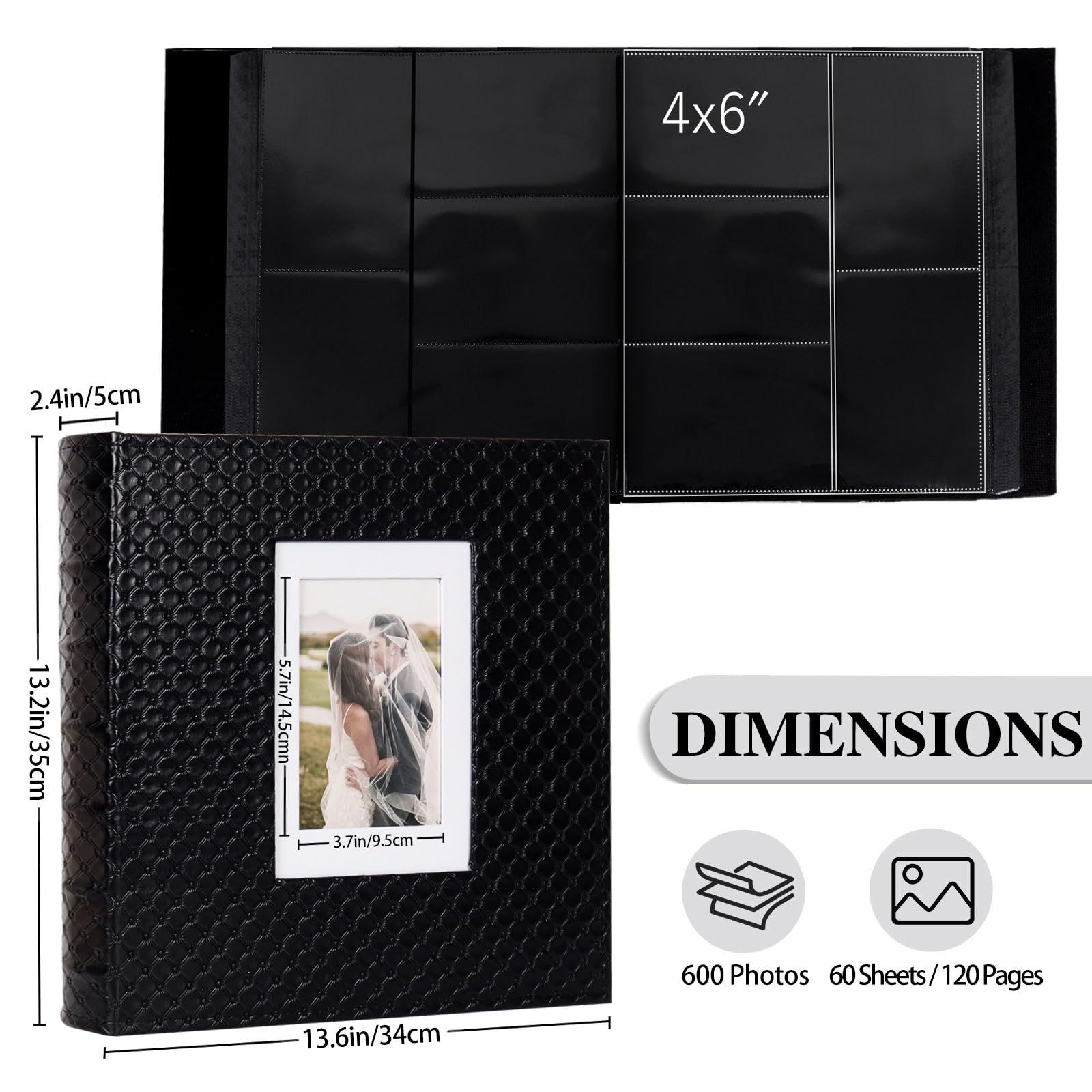 RECUTMS interior with 600 pockets stores photos securely.