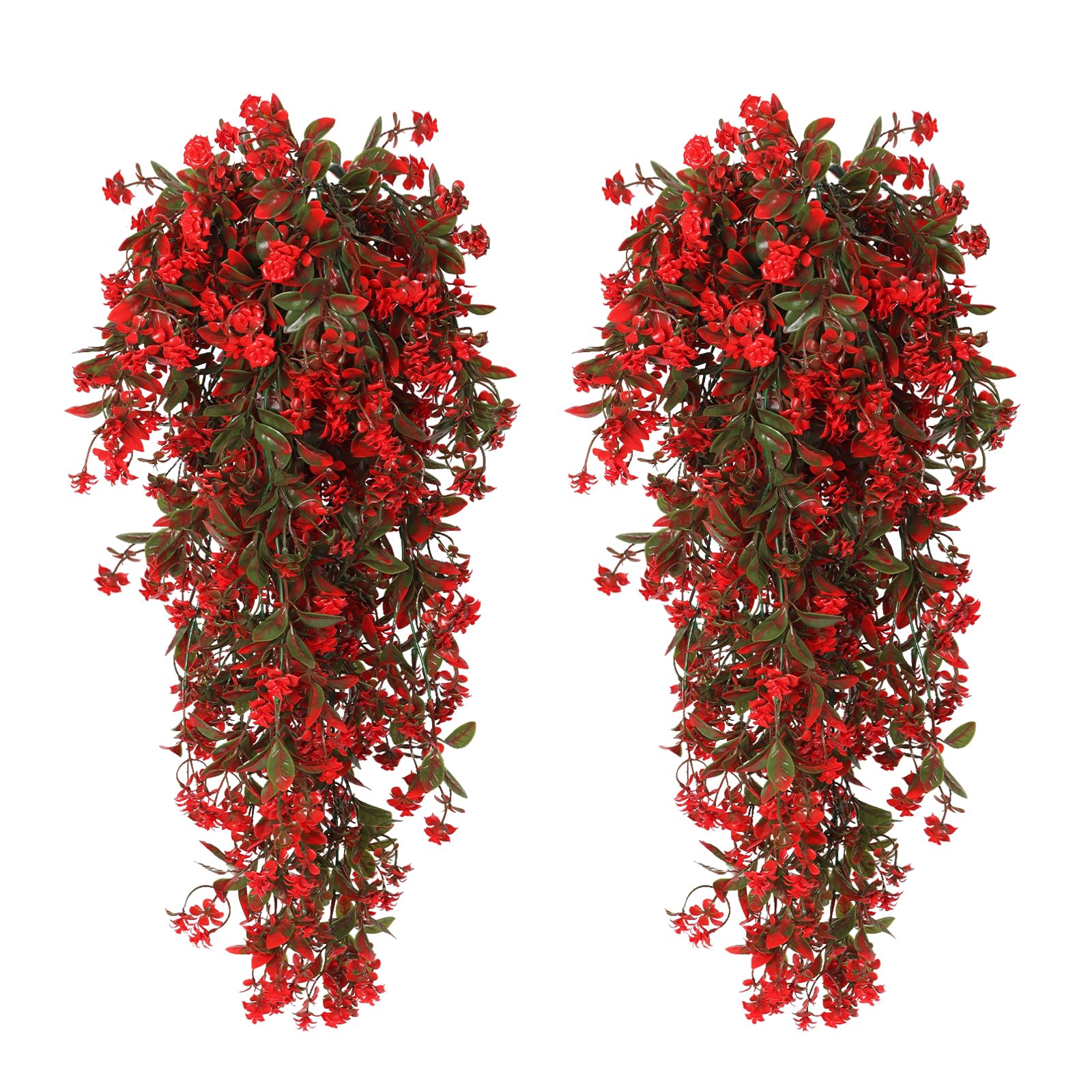 RECUTMS hanging plants, two-pack, 22.4 inch length for outdoor decor.