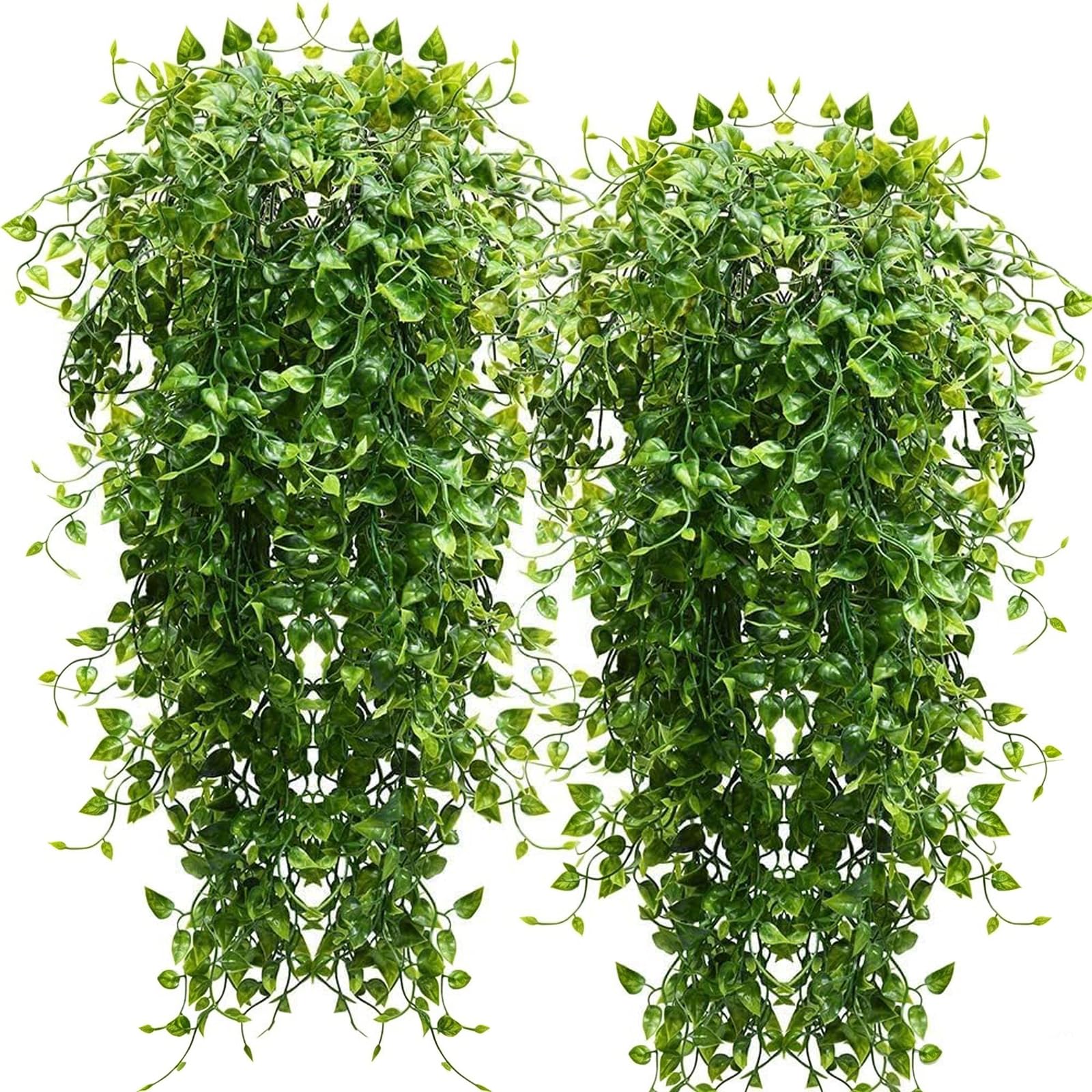 RECUTMS artificial hanging plants pack shows four 33-inch vines for versatile decor.