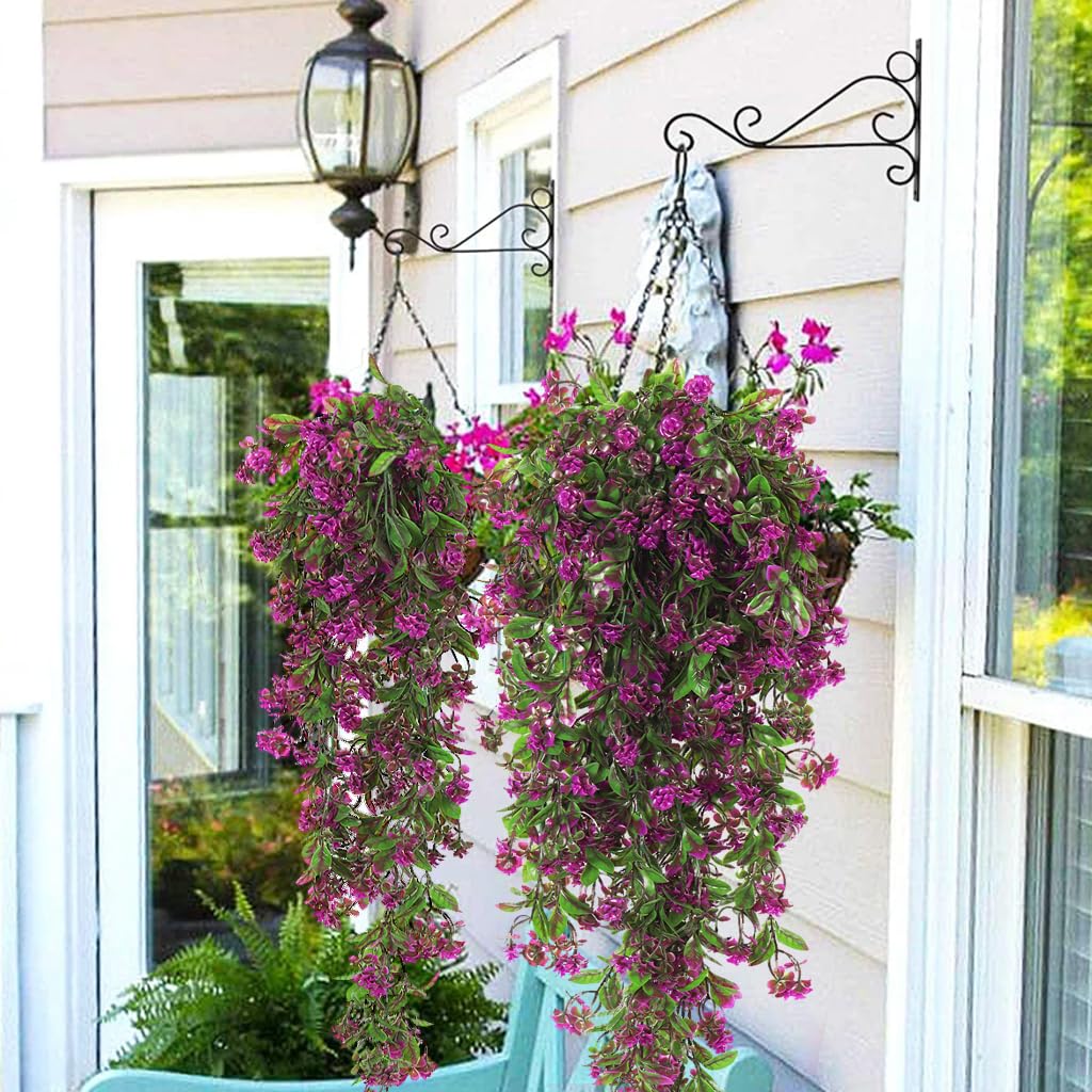 RECUTMS artificial hanging plants suitable for outdoor use with waterproof, durable plastic.