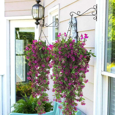 RECUTMS artificial hanging plants suitable for outdoor use with waterproof, durable plastic.