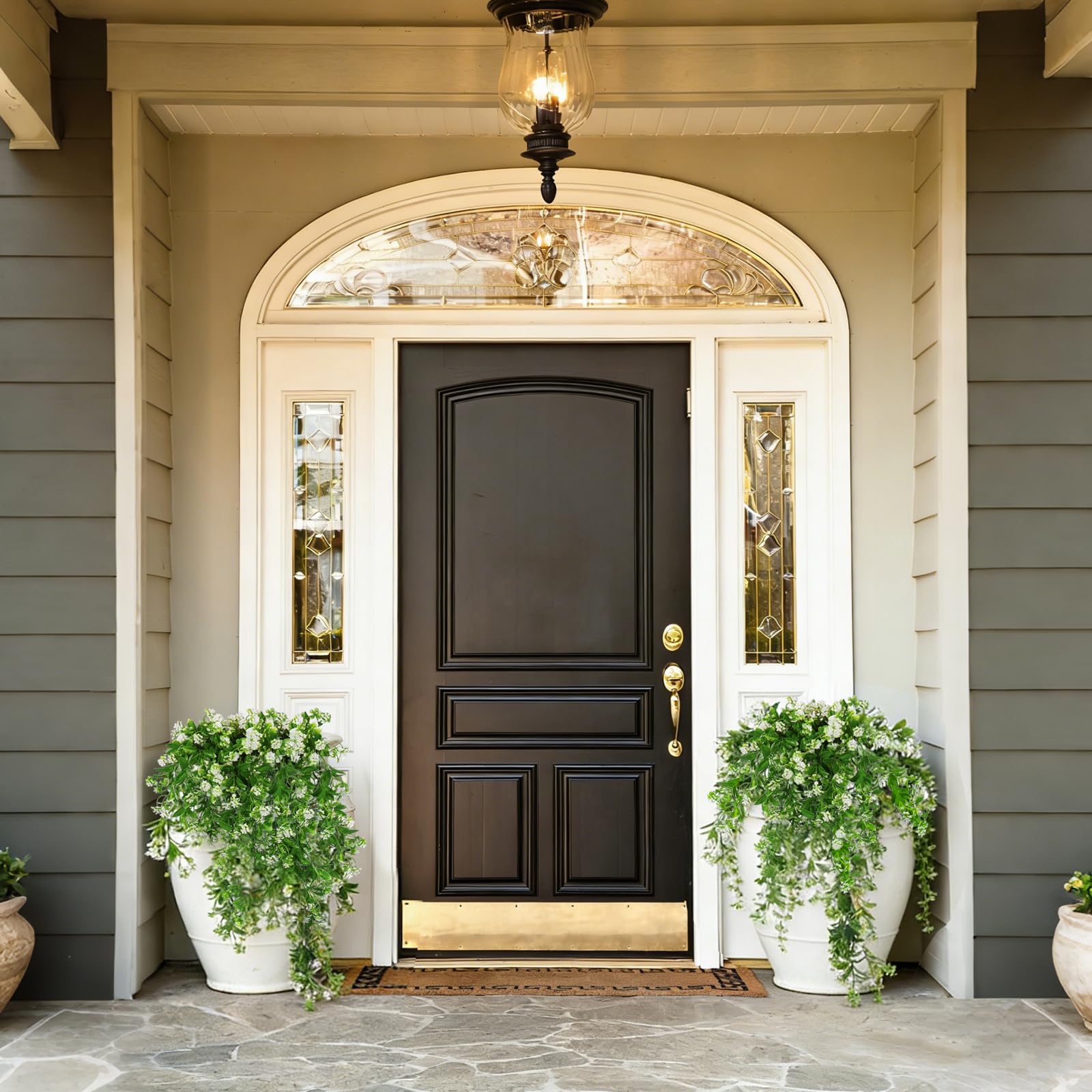 RECUTMS hanging plants with waterproof stems for outdoor walls and patios.