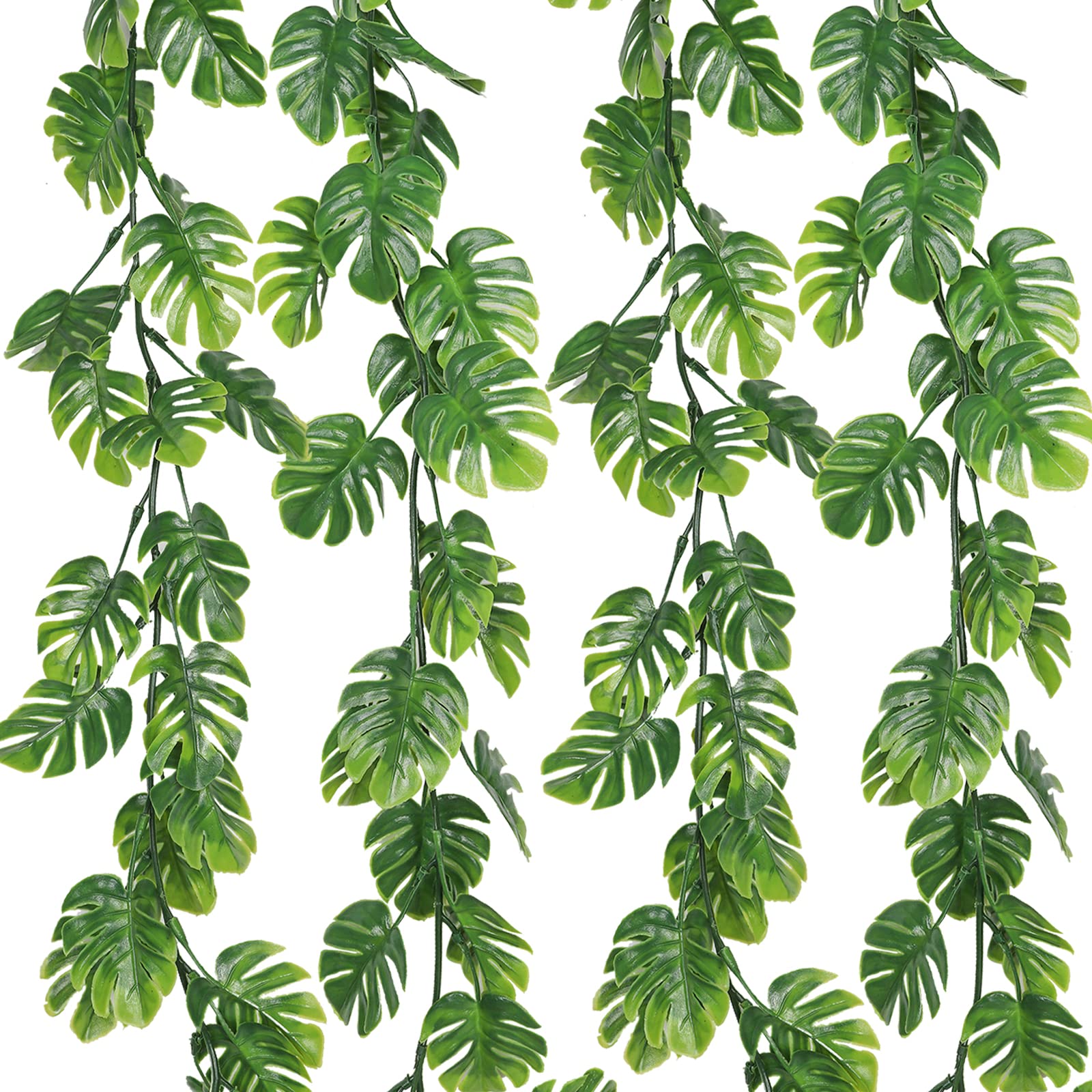 RECUTMS artificial monstera leaves vines 5.9 ft for lush indoor decor.