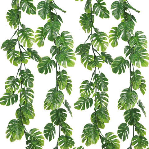 RECUTMS artificial monstera leaves vines 5.9 ft for lush indoor decor.