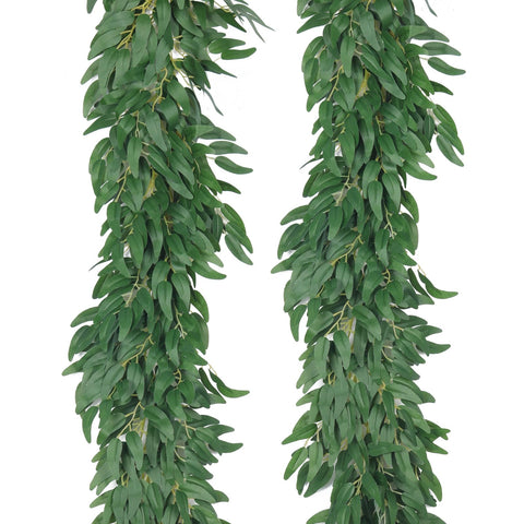 Recutms artificial willow leaves vine 6ft pair for versatile indoor decor
