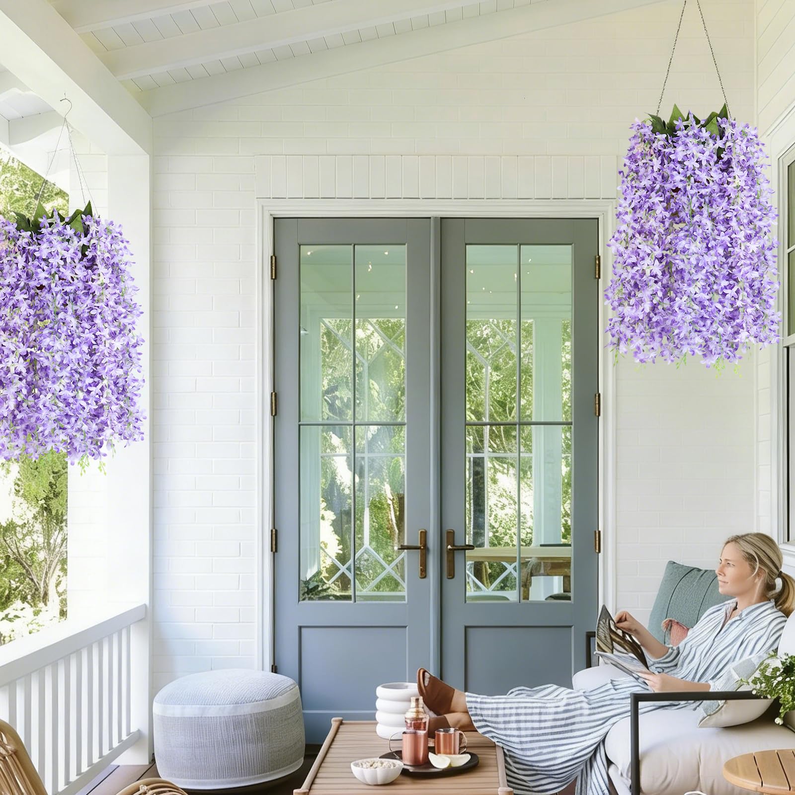 RECUTMS lilac garland color options include white pink purple for different themes