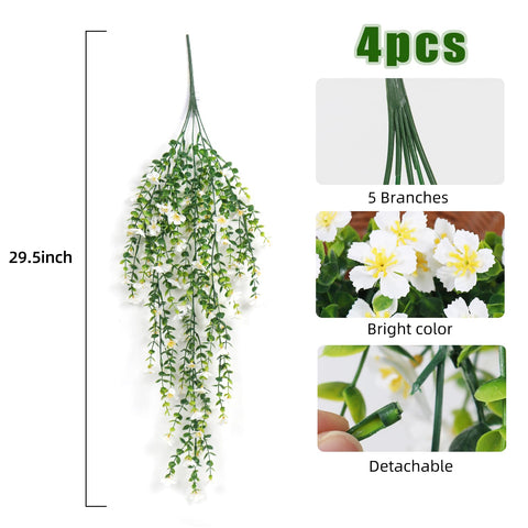 RECUTMS daisy hanging flowers full-length display above a porch for vibrant color.