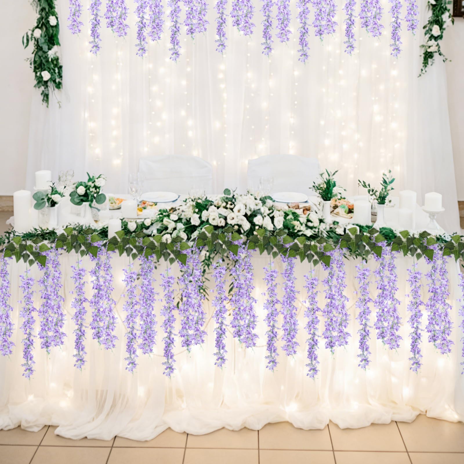 RECUTMS easy-setup lilac garland for quick decorating