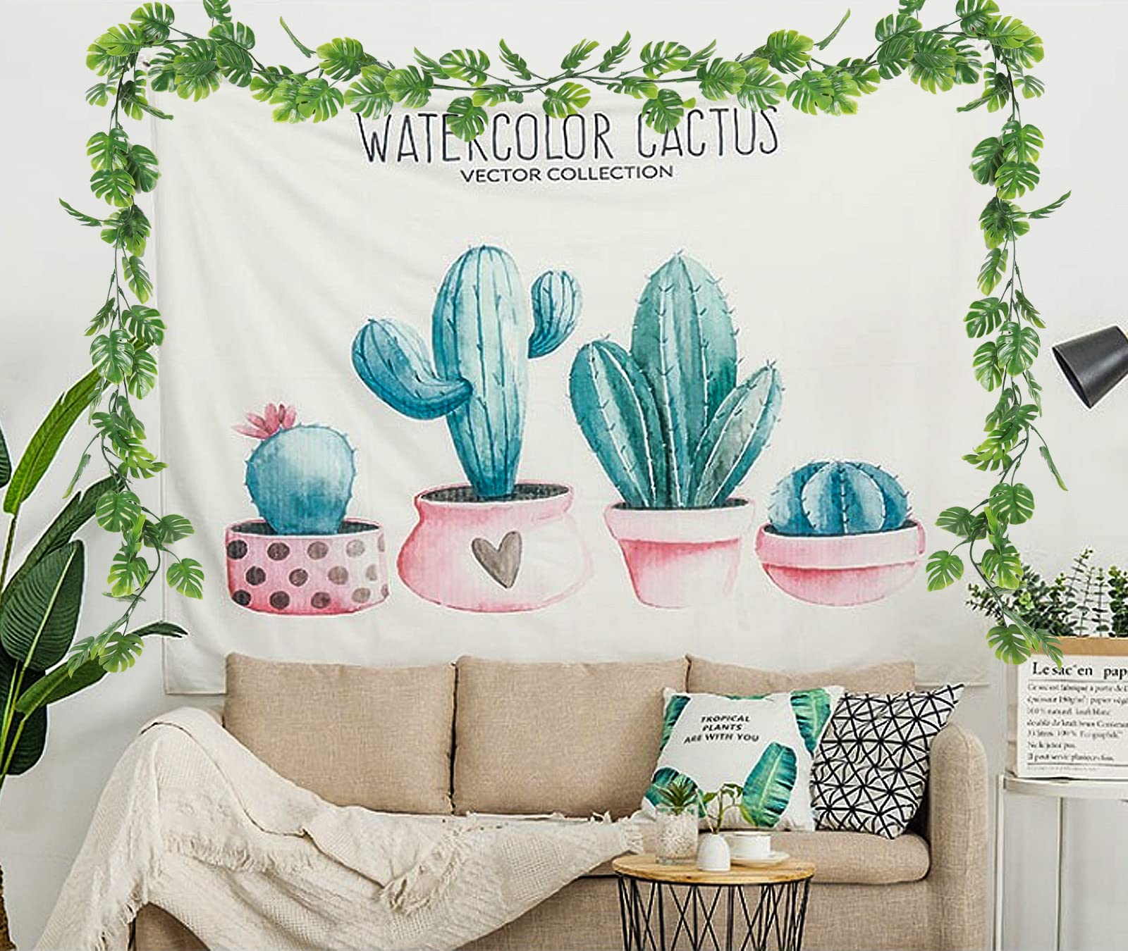 RECUTMS faux monstera leaves hanging plants add tropical vibes to patios.