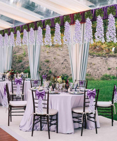 RECUTMS indoor outdoor floral wall with lilac garland for elegant spaces
