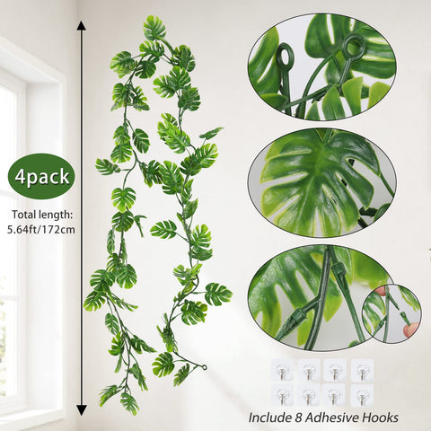 RECUTMS monstera vine garland with iron wire for shaping.