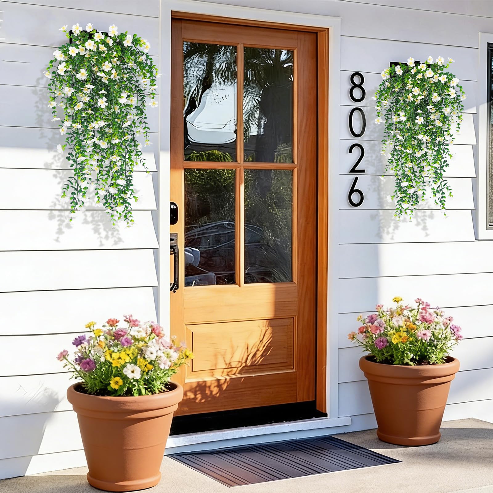 RECUTMS 75 cm silk floral arrangement adds color to balconies with low maintenance.