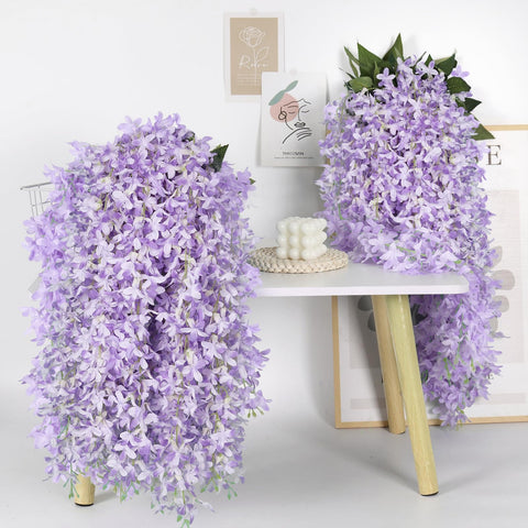 RECUTMS silk syringa wisteria vines provide dense blooms for weddings and arches