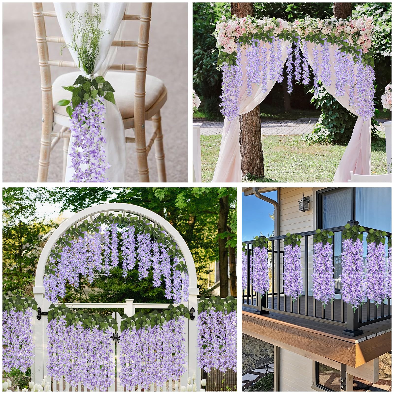 RECUTMS wedding arch decor using lilac vines to add romance