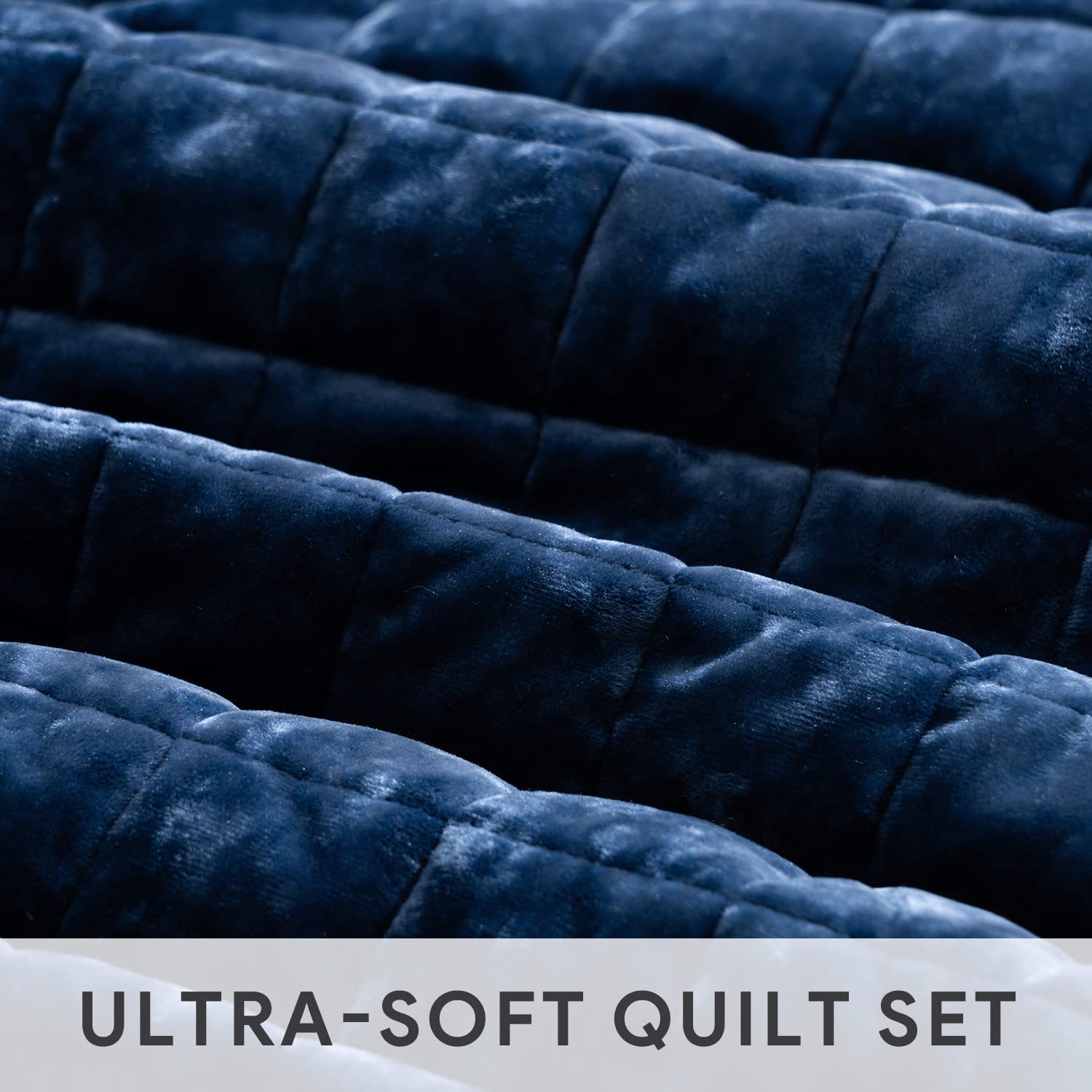 RECYCO velvet quilt set with pillow shams for complete bed styling