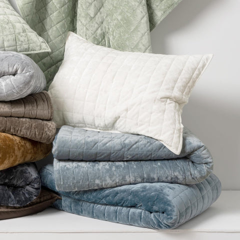 RECYCO velvet quilt set king two shams complete the coordinated look