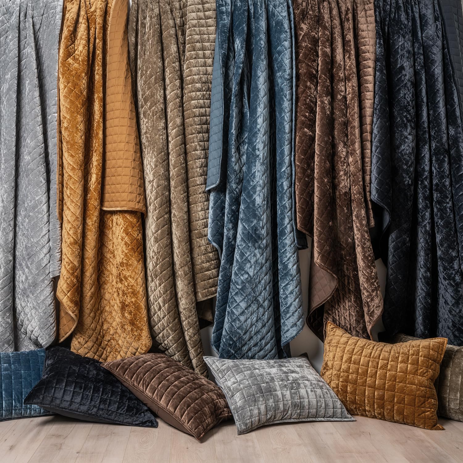 RECYCO velvet quilt set includes two shams for a complete look