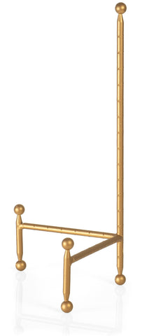 Red Co. gold finish easel with ball end caps.