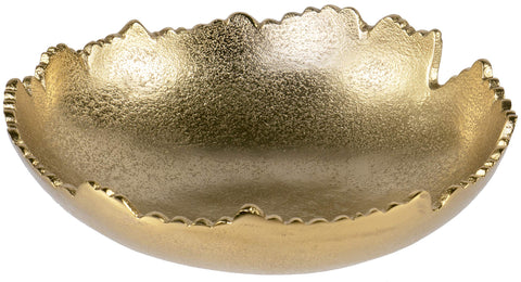 Red Co. 8.75-inch Gold Moon centerpiece bowl with hammered surface for elegant table décor