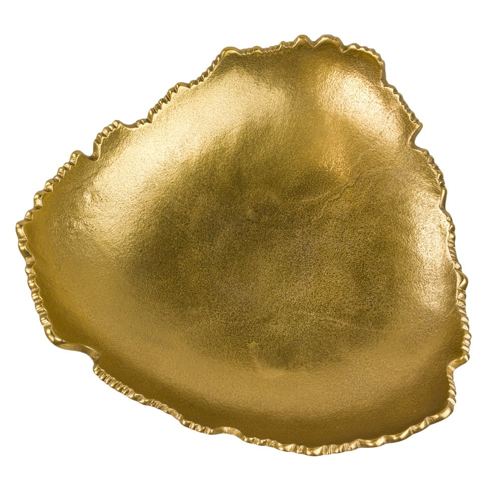 Red Co. antique gold centerpiece bowl side view sculpted edges