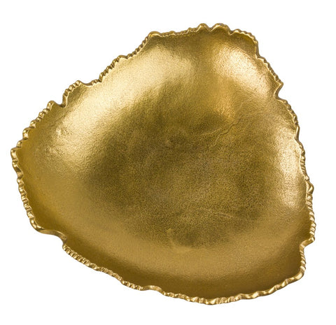 Red Co. antique gold centerpiece bowl side view sculpted edges