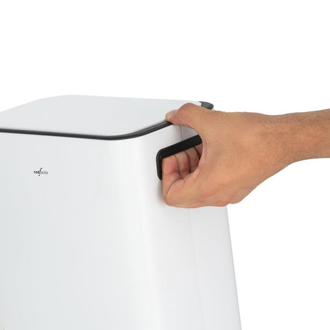 Red Factor compact bin fits narrow spaces like bathrooms