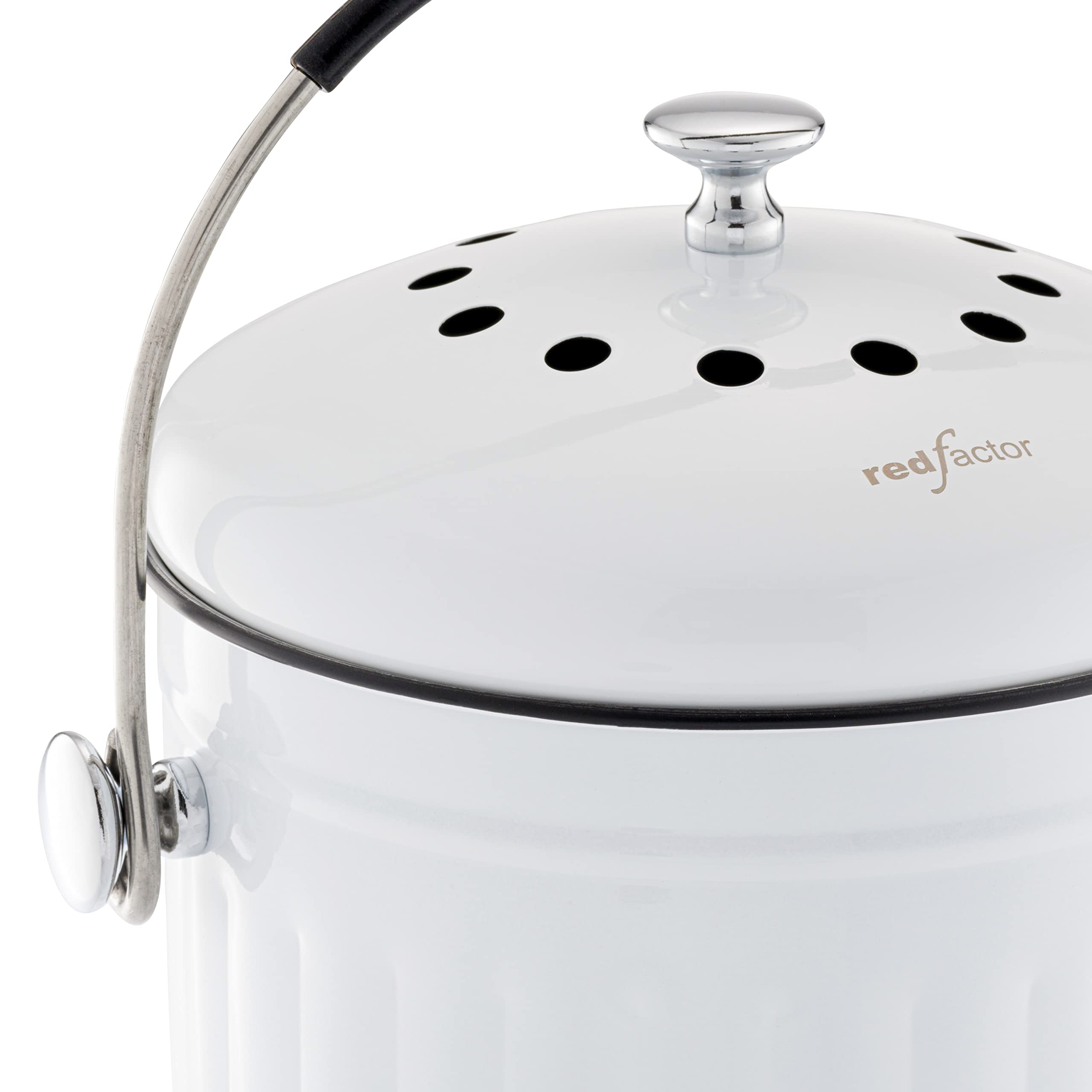 RED FACTOR dual-filter technology reduces odors in a compact kitchen bin