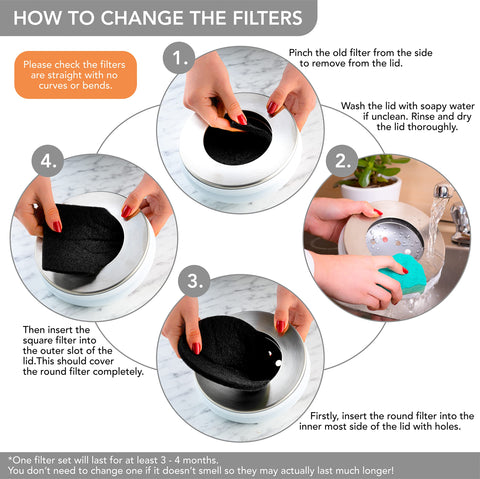 RED FACTOR includes spare filters to maintain odor control