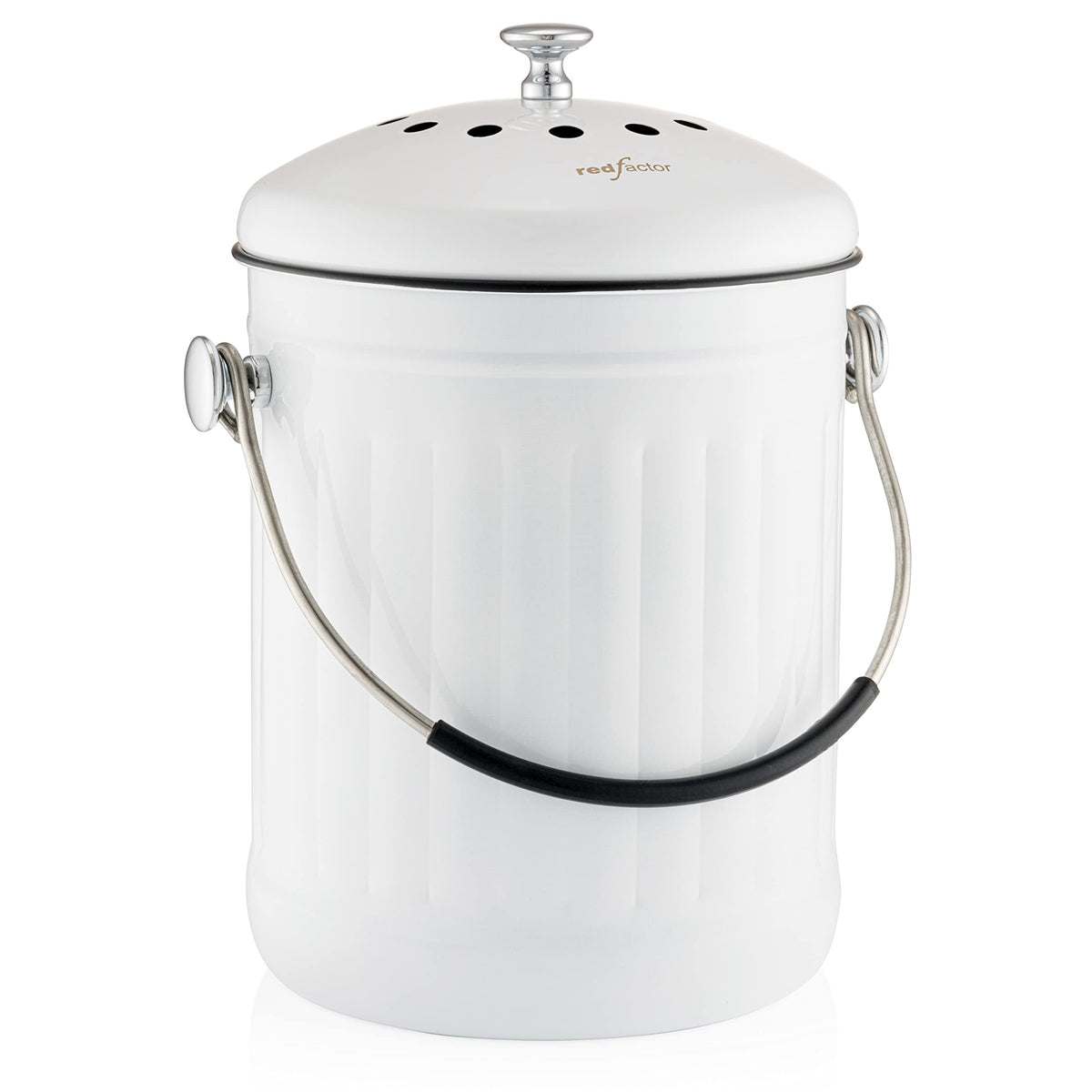 RED FACTOR premium compost bin with dome lid for easy countertop access