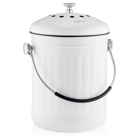 RED FACTOR premium compost bin with dome lid for easy countertop access