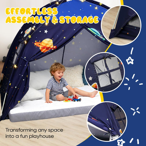 Redants breathable polyester-cotton fabric keeps interior comfortable.