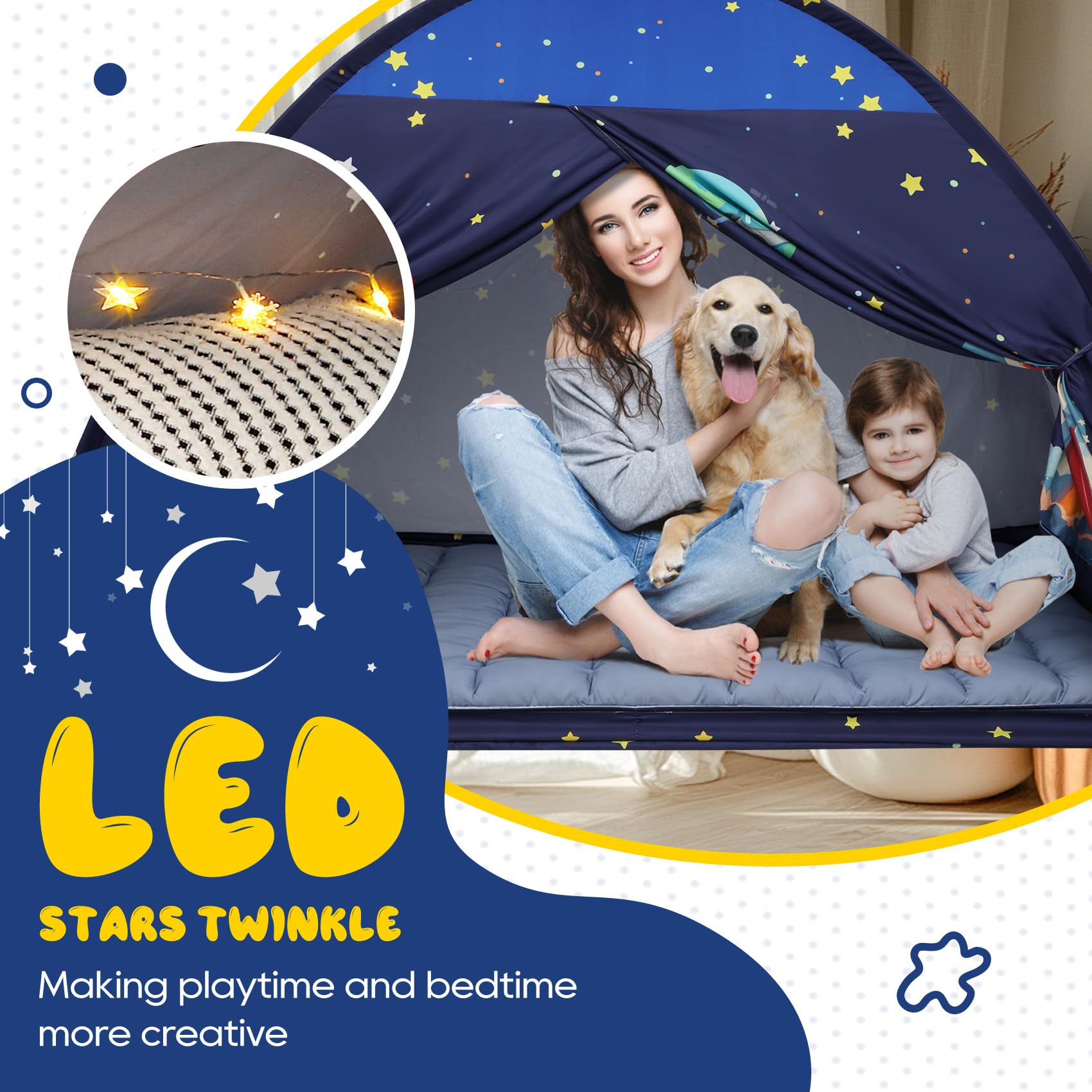 Redants twin bed tent foldable frame simplifies setup and storage.
