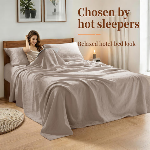 REDASW care image showing simple washing and dry guidance for linen sheets
