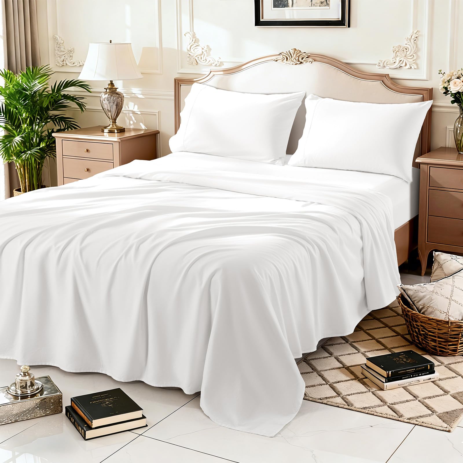 REDASW queen fitted sheet 60x80x16 provides secure fit on thick mattresses