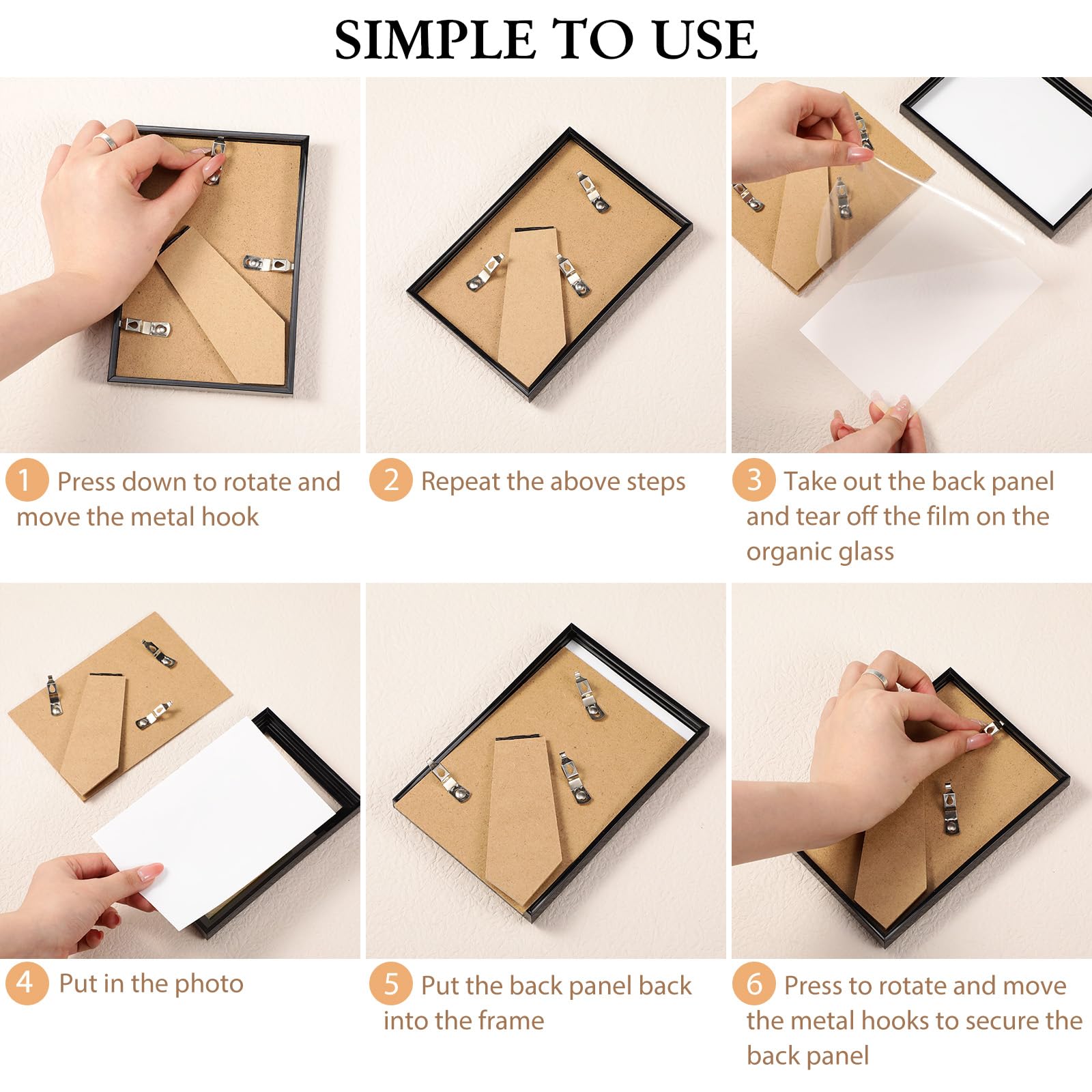 Durable PVC and resin glass make lightweight, sturdy frames.