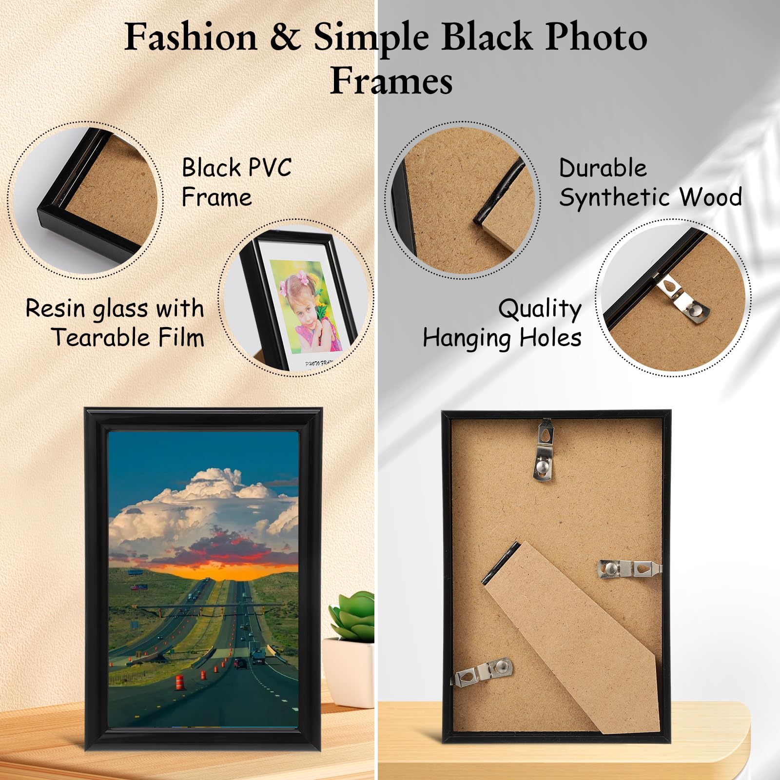 Tabletop display with stand adds versatile display on desks and countertops.