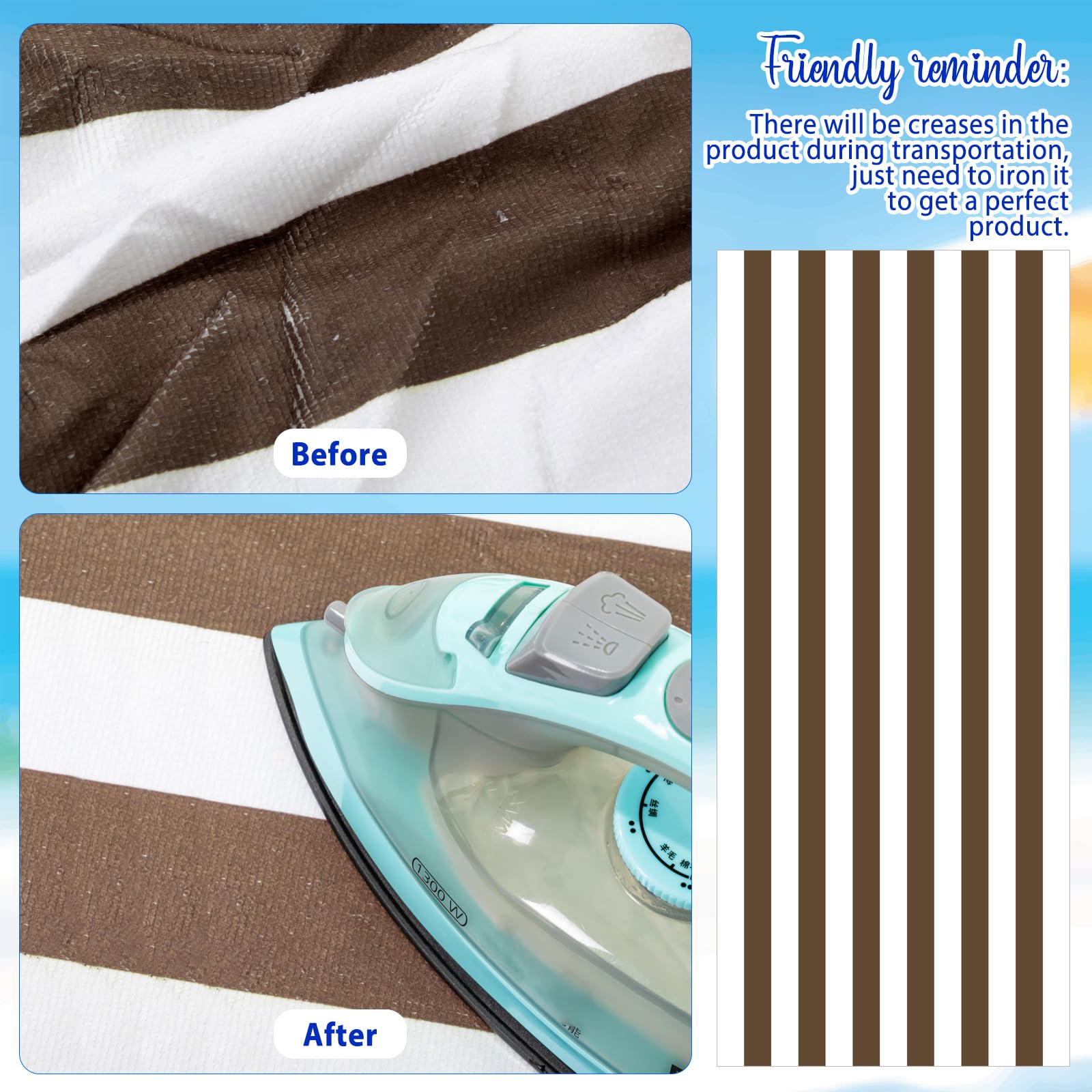 Redbaker yellow-stripe towel stays soft and dries fast during travel.