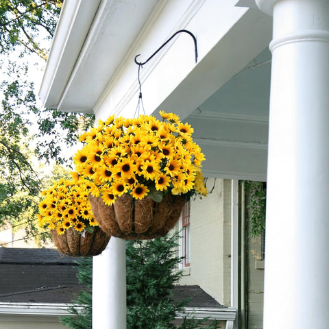 Redbaker sunflower bouquet window decor enhances rooms with natural-looking blooms.
