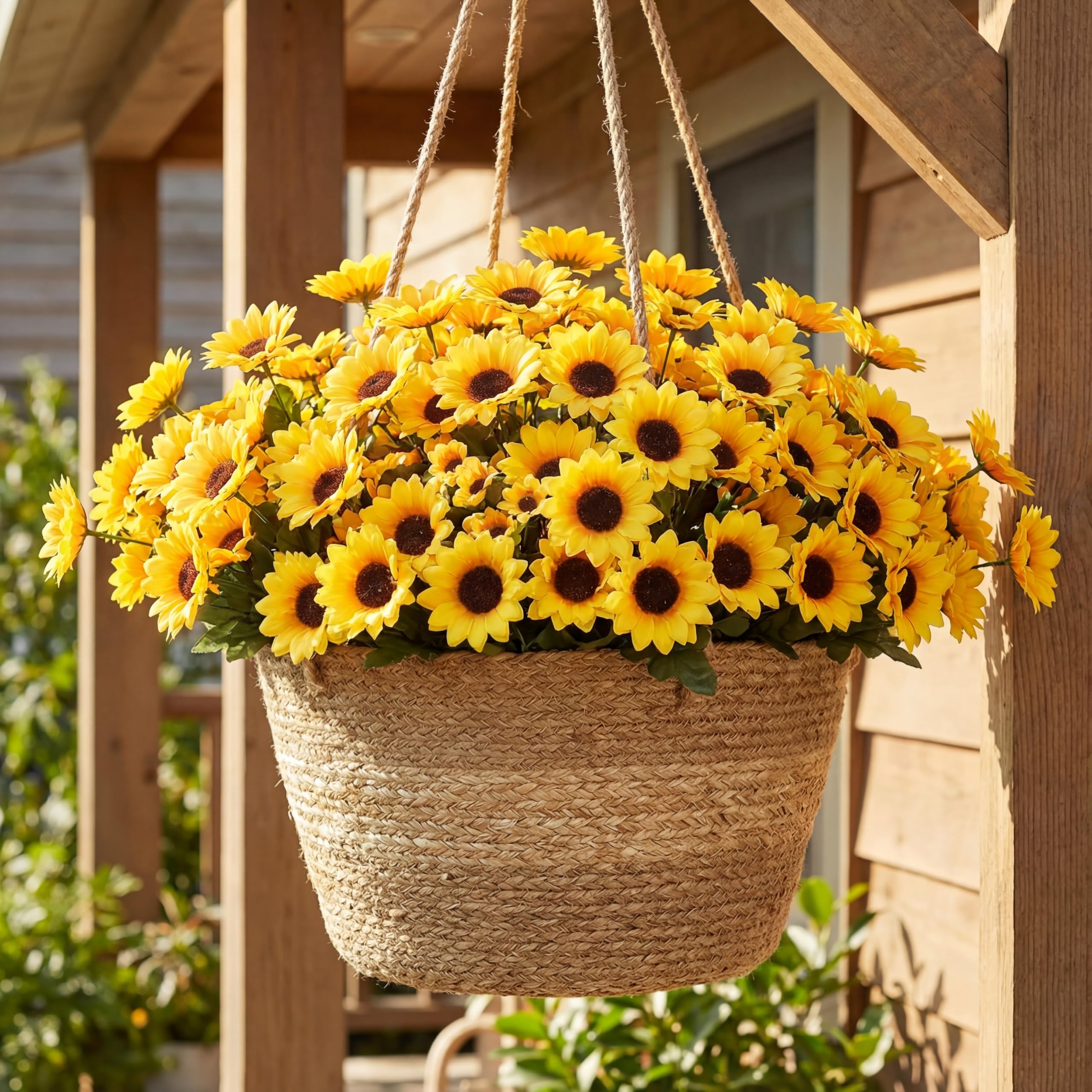 Redbaker yellow sunflowers 24-bundle offer vibrant, maintenance-free décor for year-round display.