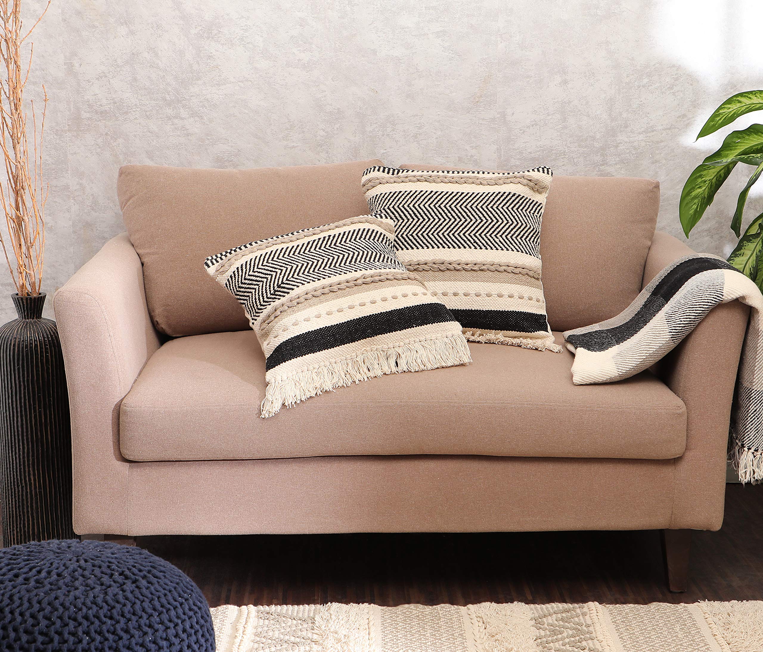 REDEARTH pillow cover back cotton canvas for durable everyday use