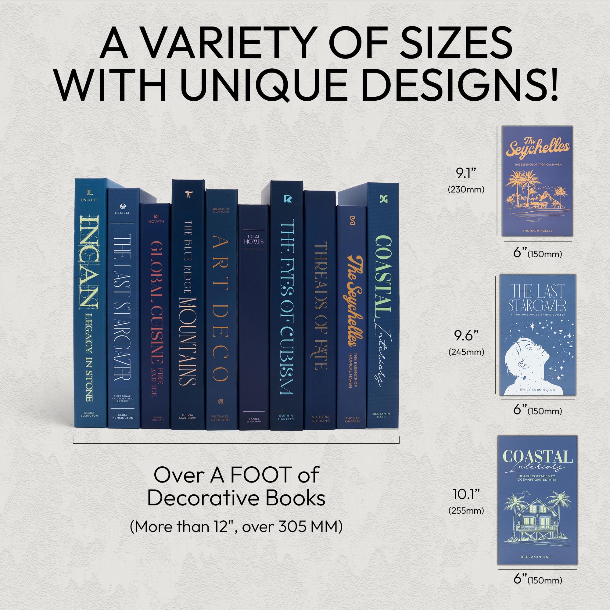 Redesigned Basics premium hardcover decor books add a luxe living room accent.