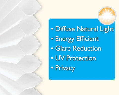 Redi Shade Honeycomb energy-efficient fabric helps regulate room temperature.