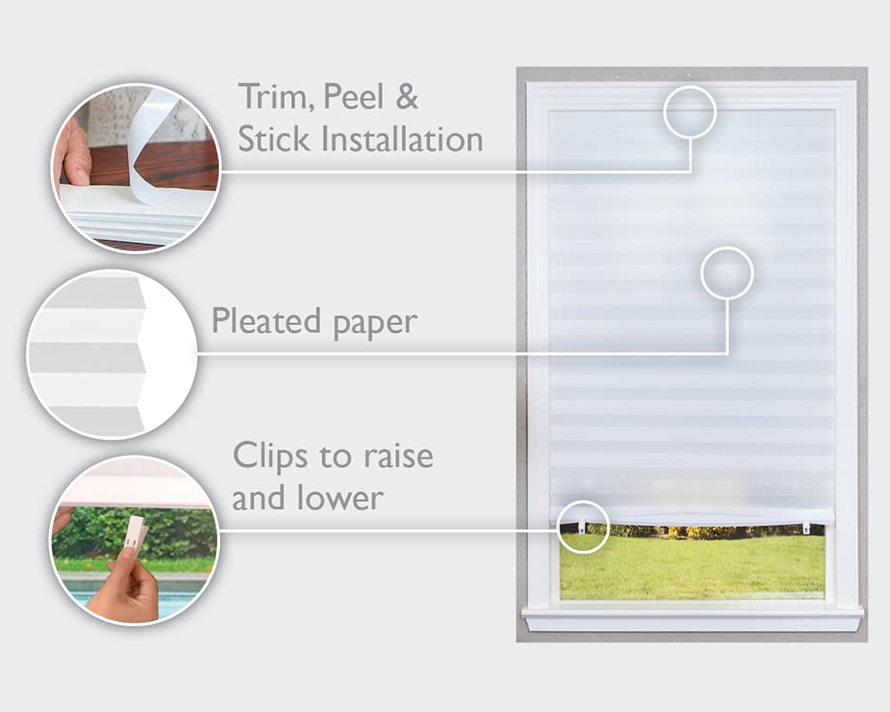Redi Shade No Tools installation peels and sticks for quick setup.