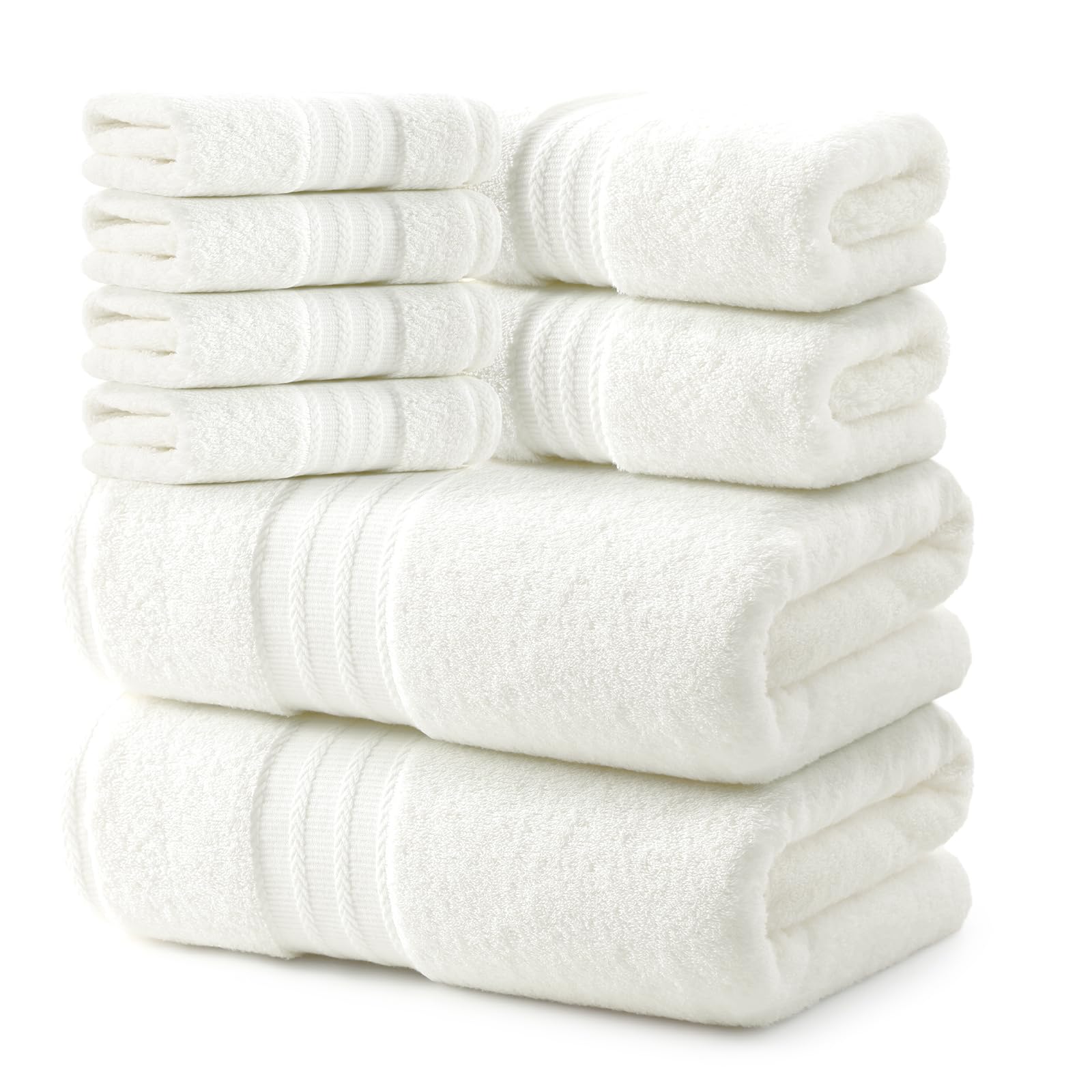 RedKiss 8-piece off-white towels set displayed for spa-like bathroom setup