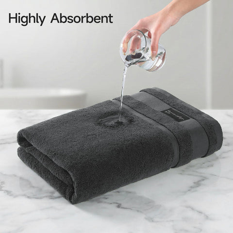 REDKISS 31x63 dark gray towel absorbent weave in action